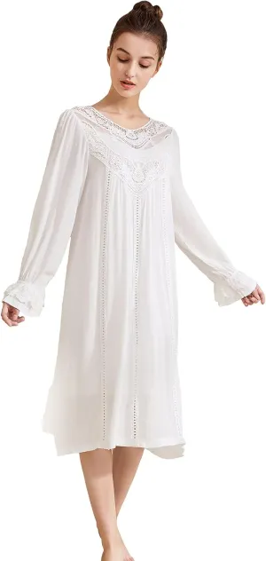 Super Soft Vintage Victorian Palace Style Nightgown Modal Viscose Rayon