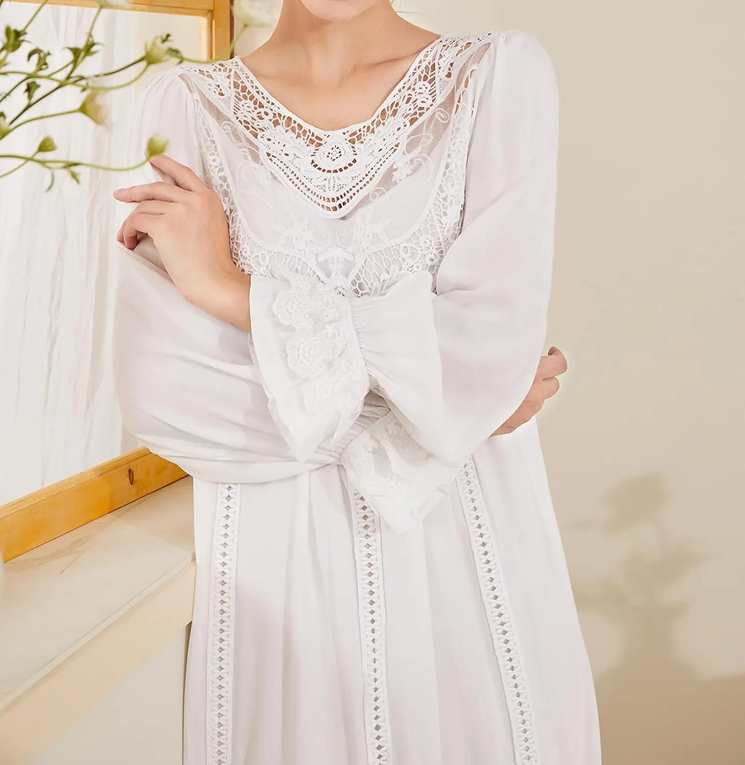 Super Soft Vintage Victorian Palace Style Nightgown Modal Viscose Rayon