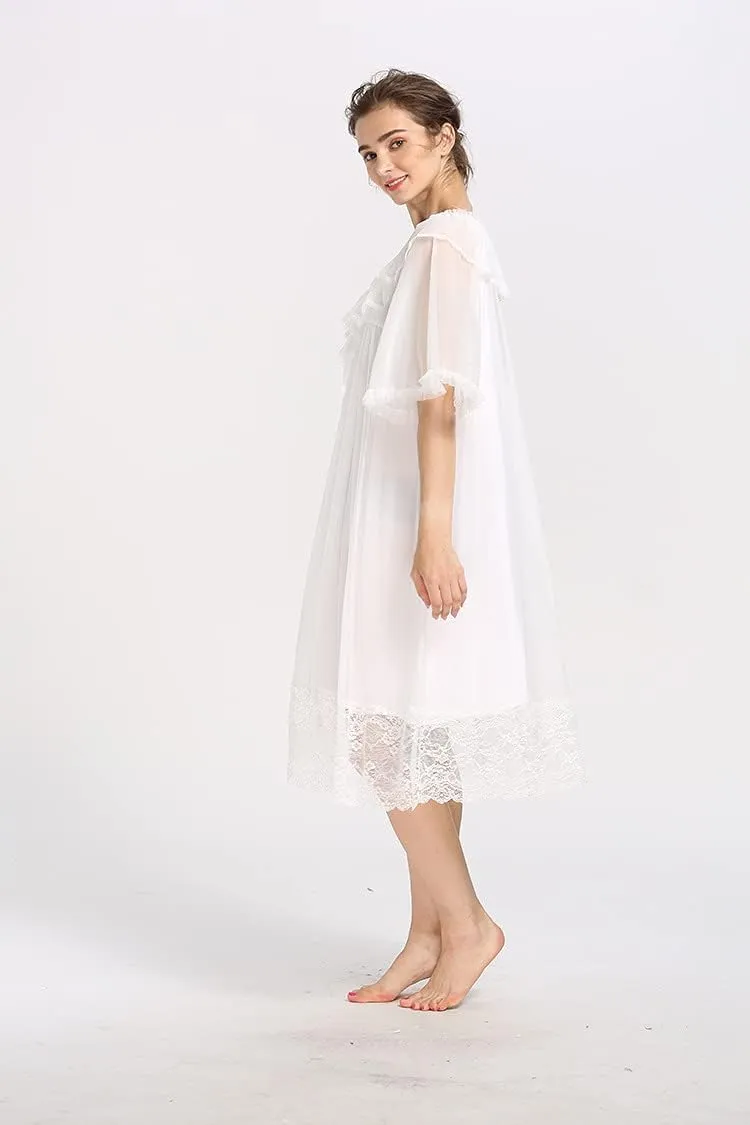 Super Soft Vintage Victorian Palace Style Nightgown Modal Viscose Rayon