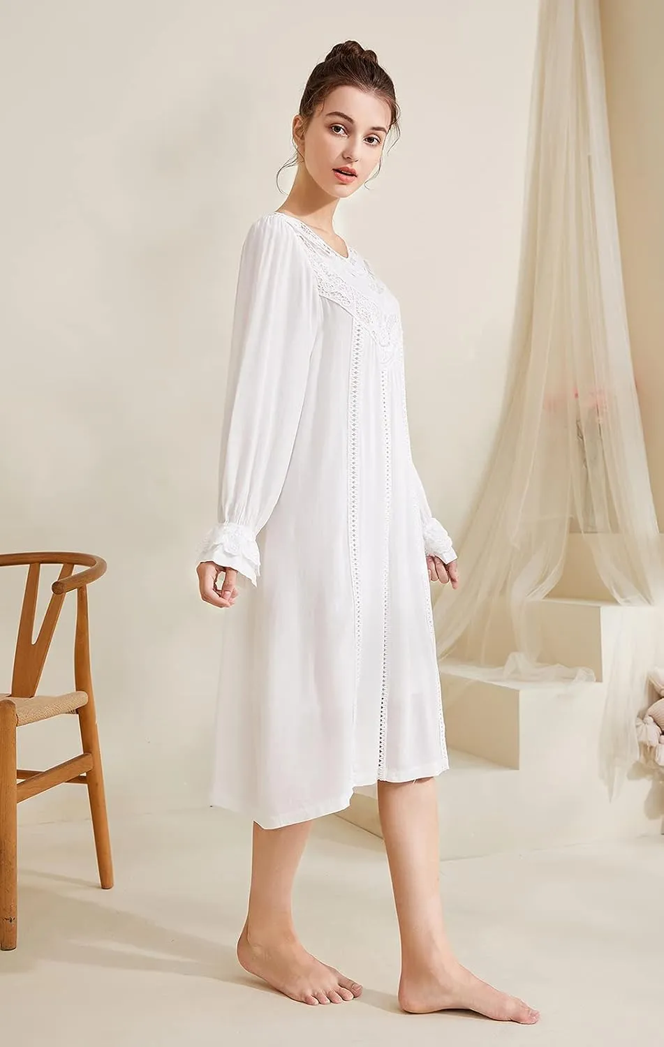 Super Soft Vintage Victorian Palace Style Nightgown Modal Viscose Rayon