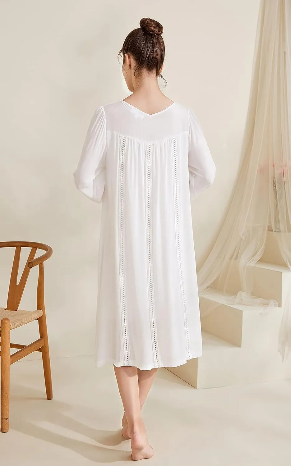 Super Soft Vintage Victorian Palace Style Nightgown Modal Viscose Rayon