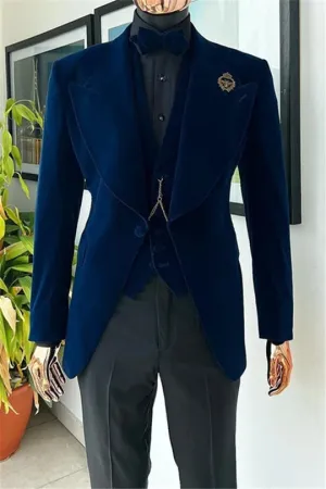 Suzhoufashion Charles Houndstooth Shawl Lapel Slim Fit Prom Men Suits