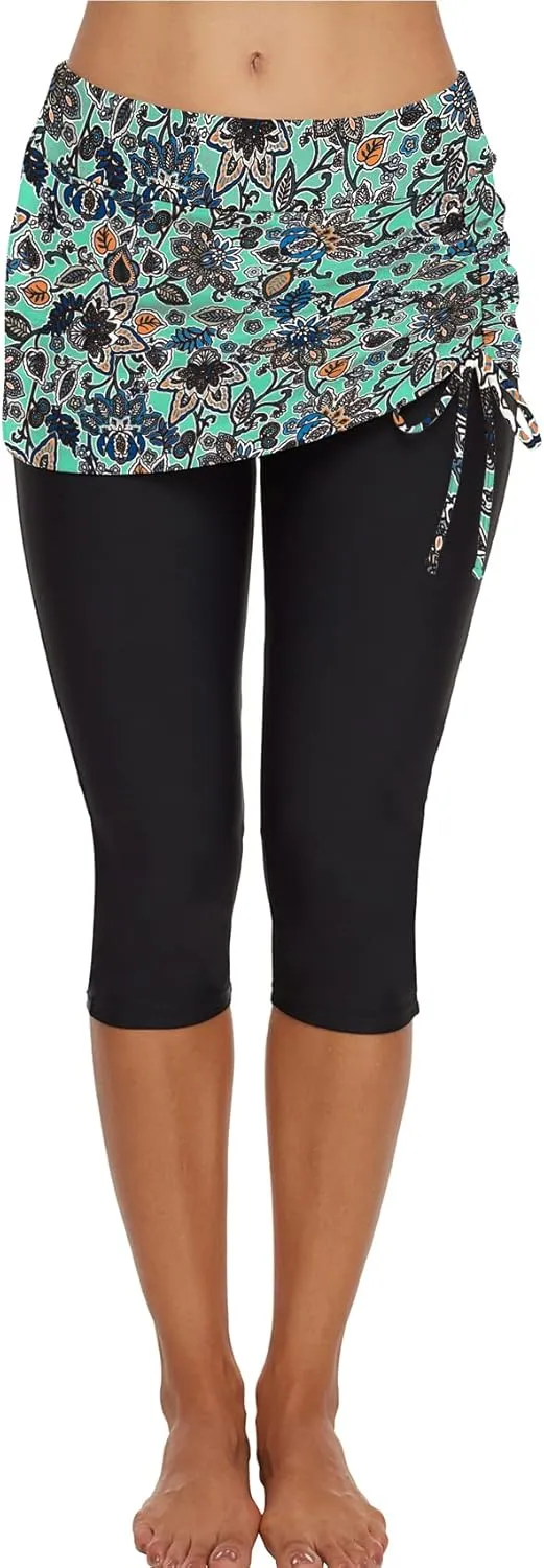 Swimming Water Pants Skirted Swim Shorts Cropped Capri Surf Leggings Wetsuit Pants UV Boardshorts for Women