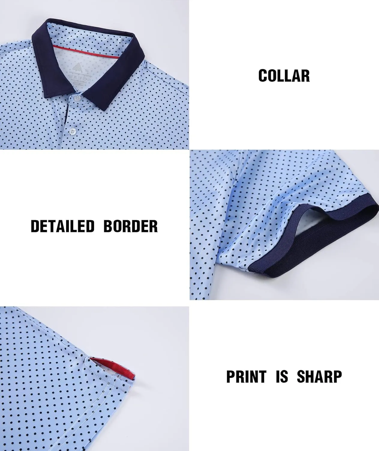 SWISSWELL Mens Golf Shirt Short Sleeve Moisture Wicking Print Polo Shirts for Men Performance Collared Summer Athletic Tshirt