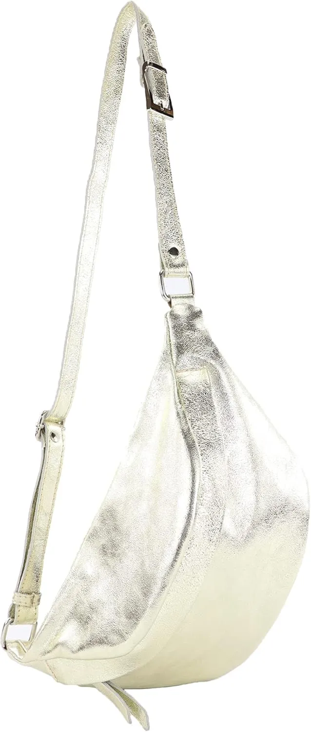 T77 - Italian hip bag, bum bag medium made of soft leather