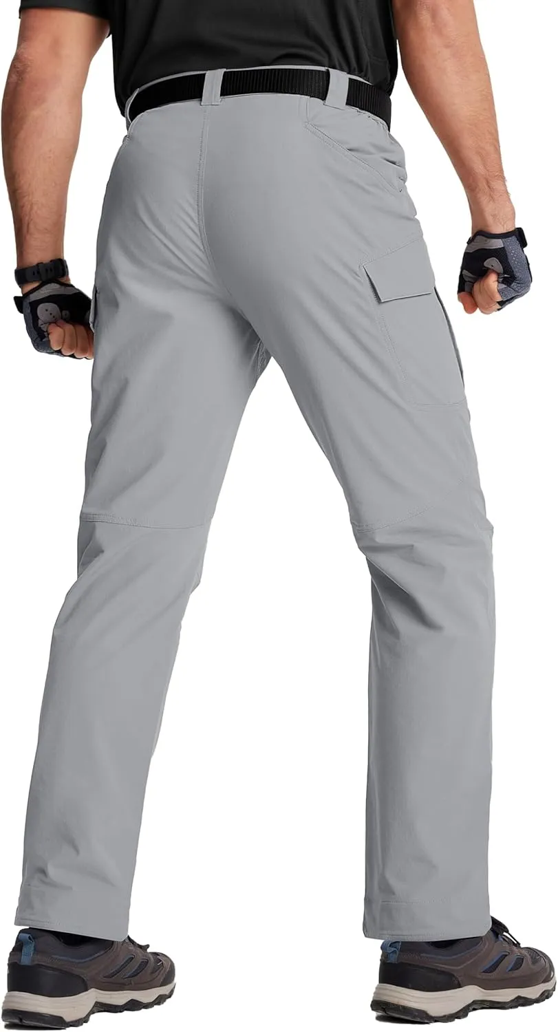 TACVASEN Men's Cargo Work Pants Construction Tactical Water Resistant Lightweight Outdoor Hiking Pants with 9 Pockets