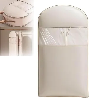 Taprinferior Hanging Garment Bag, Tapinterior Garment Bag, Space Saving Hanging Garment Bags with Self Compression Zipper (Beige, Large)