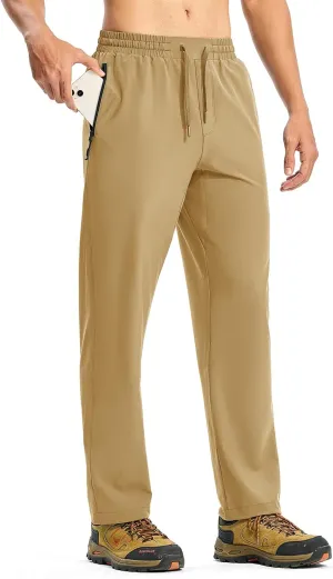 TBMPOY Mens Lightweight Hiking Pants Quick Dry Travel Fishing Water Resistant Workout Athletic Sweatpants Zipper Pockets