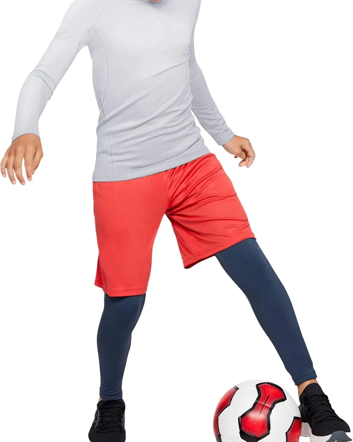 TELALEO 4, 3, 2, 5/1 Pack Boys' Girls' Compression Shirts Youth Long Sleeve Undershirt Sports Moisture Wicking Baselayer