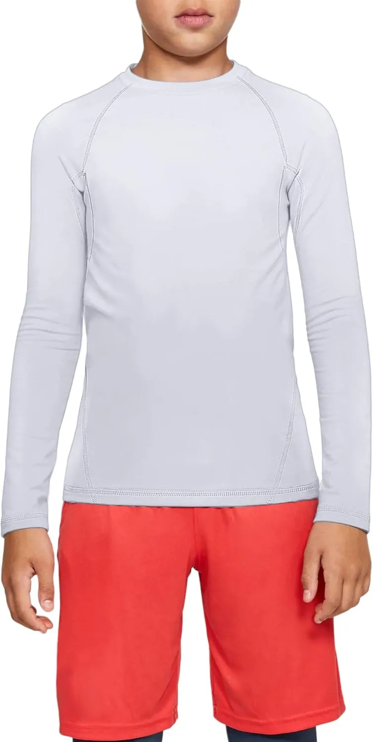 TELALEO 4, 3, 2, 5/1 Pack Boys' Girls' Compression Shirts Youth Long Sleeve Undershirt Sports Moisture Wicking Baselayer
