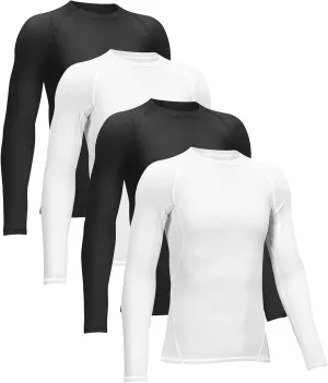TELALEO 4, 3, 2, 5/1 Pack Boys' Girls' Compression Shirts Youth Long Sleeve Undershirt Sports Moisture Wicking Baselayer