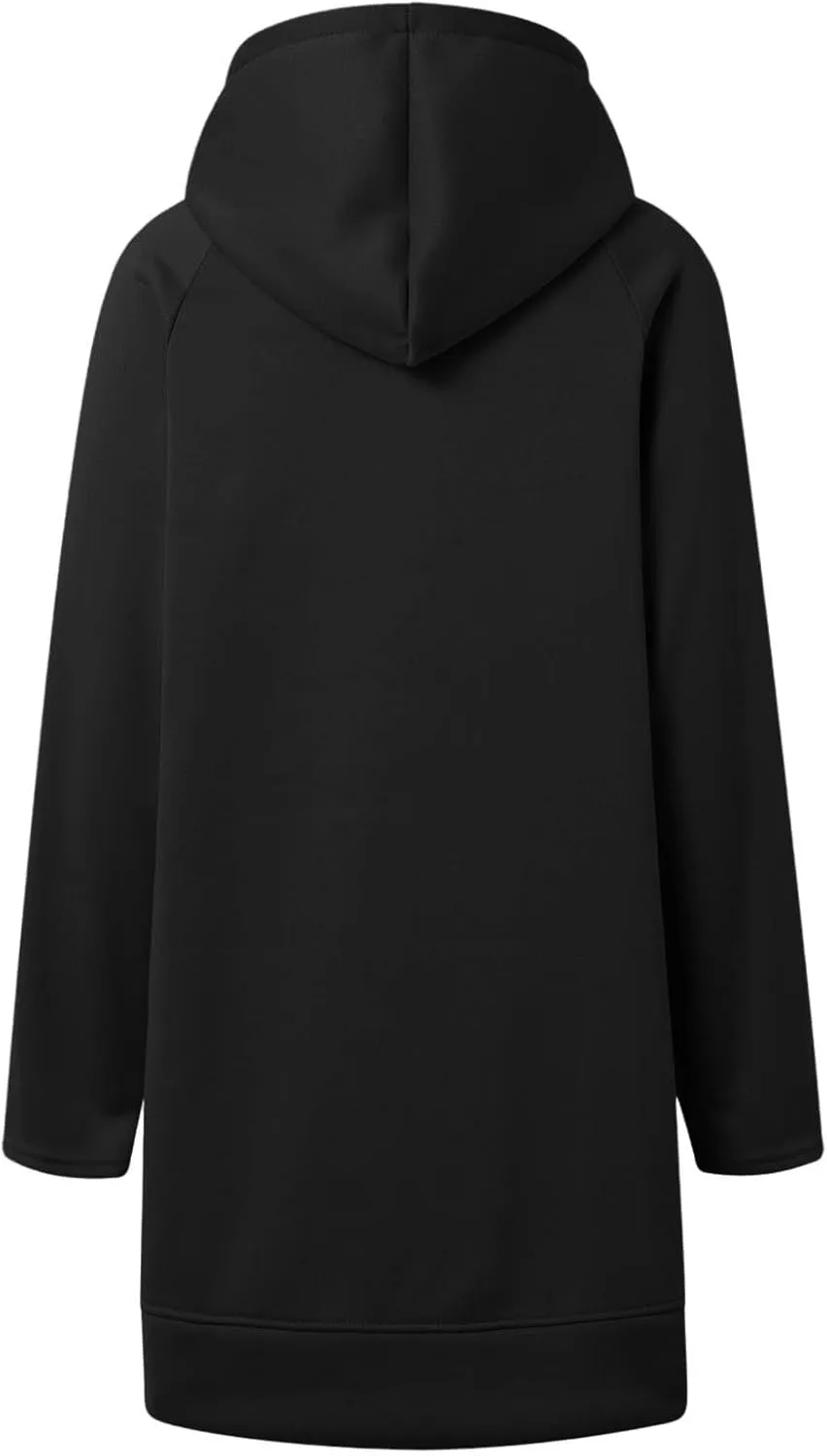 The Warmy Oversized Hoodie Dress, Warmy Hoodie, Women's Casual Pullover Split Hem Drawstring Long Sweatshirt with Pocket