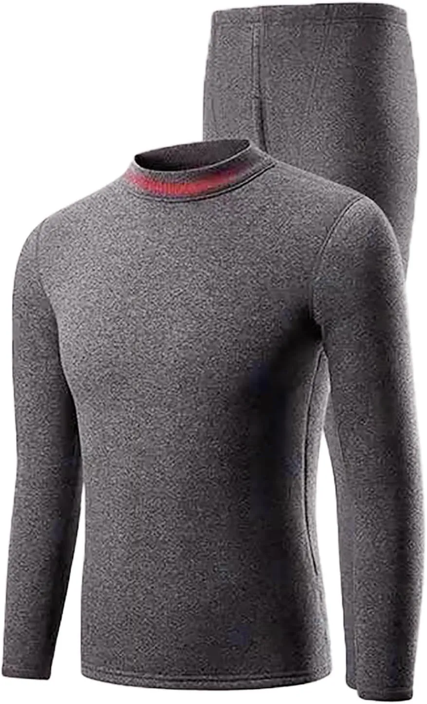 Thermal Underwear for Men Long Johns Simple Solid Color Thick Thermal Underwear Set Leggings Base Layer Cold Weather