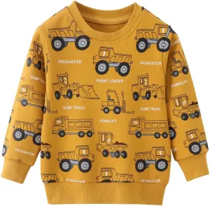 Toddler Boys Cotton Sweatshirts Casual Long Sleeve Top Shirts Kids Winter Clothes Pullover Sweater 2T-8T