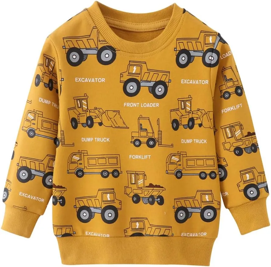 Toddler Boys Cotton Sweatshirts Casual Long Sleeve Top Shirts Kids Winter Clothes Pullover Sweater 2T-8T