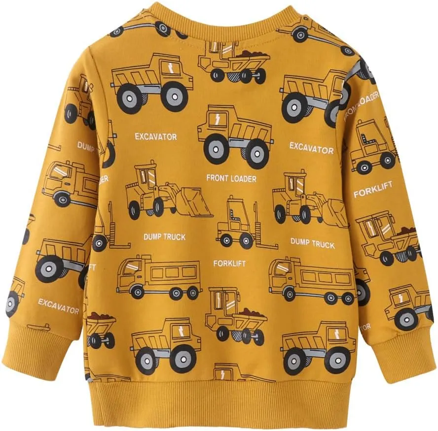 Toddler Boys Cotton Sweatshirts Casual Long Sleeve Top Shirts Kids Winter Clothes Pullover Sweater 2T-8T