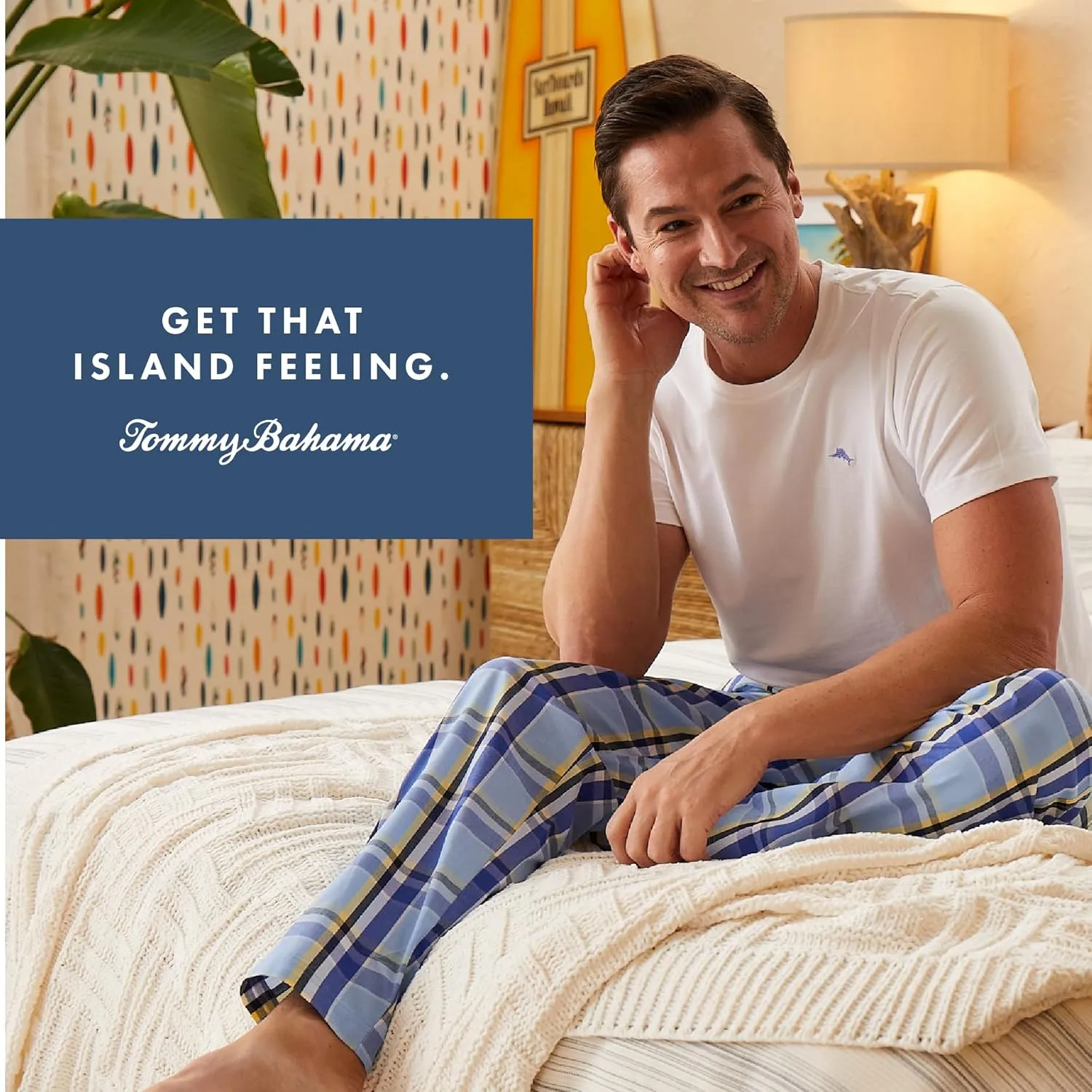 Tommy Bahama - Men's Essential Printed Sleep Pant, Woven Pajama Pants for Sleep or Lounge