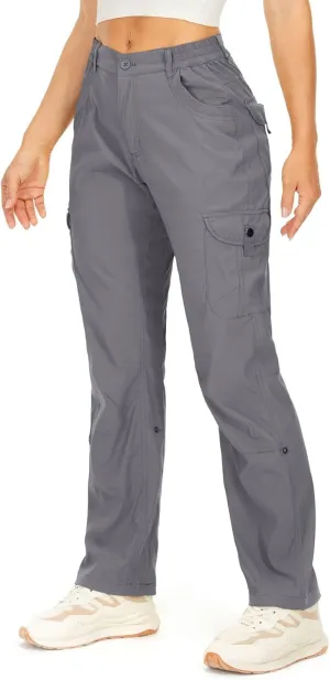 Toomett Women's Hiking Cargo Pants convertible Quick Dry UPF50  Waterproof capri Fishing Safari Travel Pants