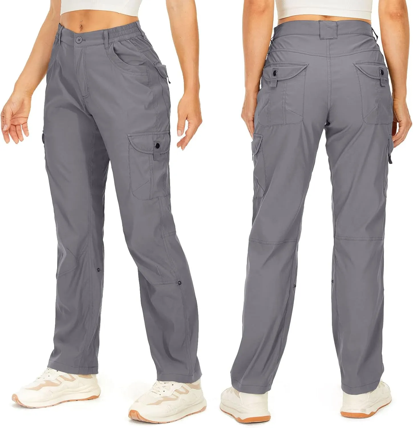 Toomett Women's Hiking Cargo Pants convertible Quick Dry UPF50  Waterproof capri Fishing Safari Travel Pants