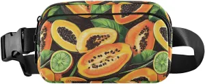 Tropical Fruits Fanny Pack Water Resistant, Women Men Waist Pack Sling Bag Purse for Travel Hiking