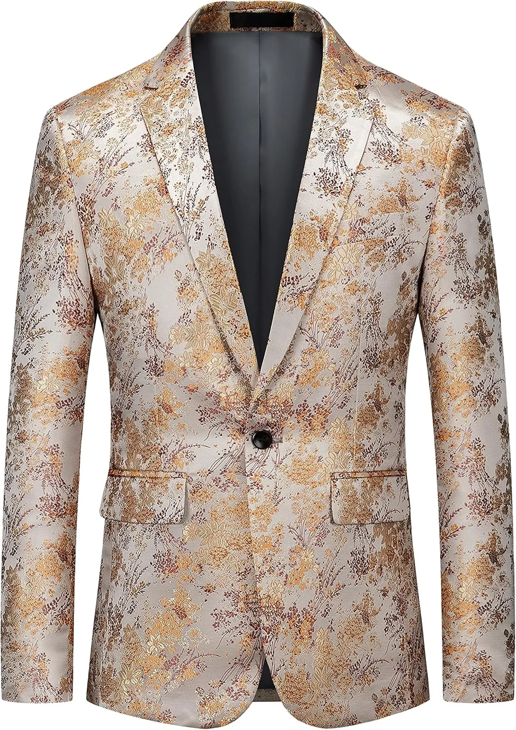 UNINUKOO Mens Floral Blazer Jacket Slim Fit Paisley Tuxedo Suit Party Dress Wedding Sport Coat for Men