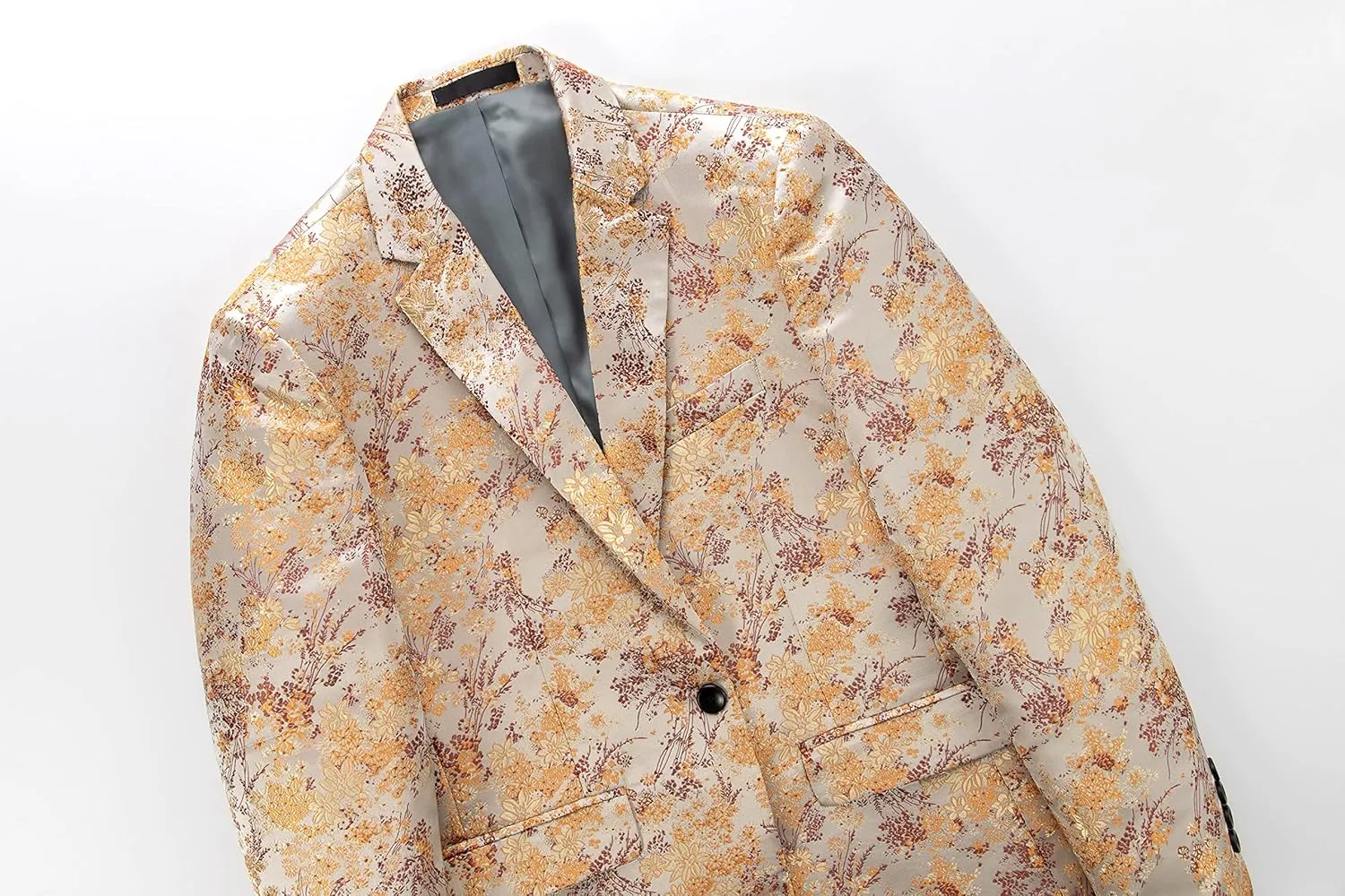 UNINUKOO Mens Floral Blazer Jacket Slim Fit Paisley Tuxedo Suit Party Dress Wedding Sport Coat for Men