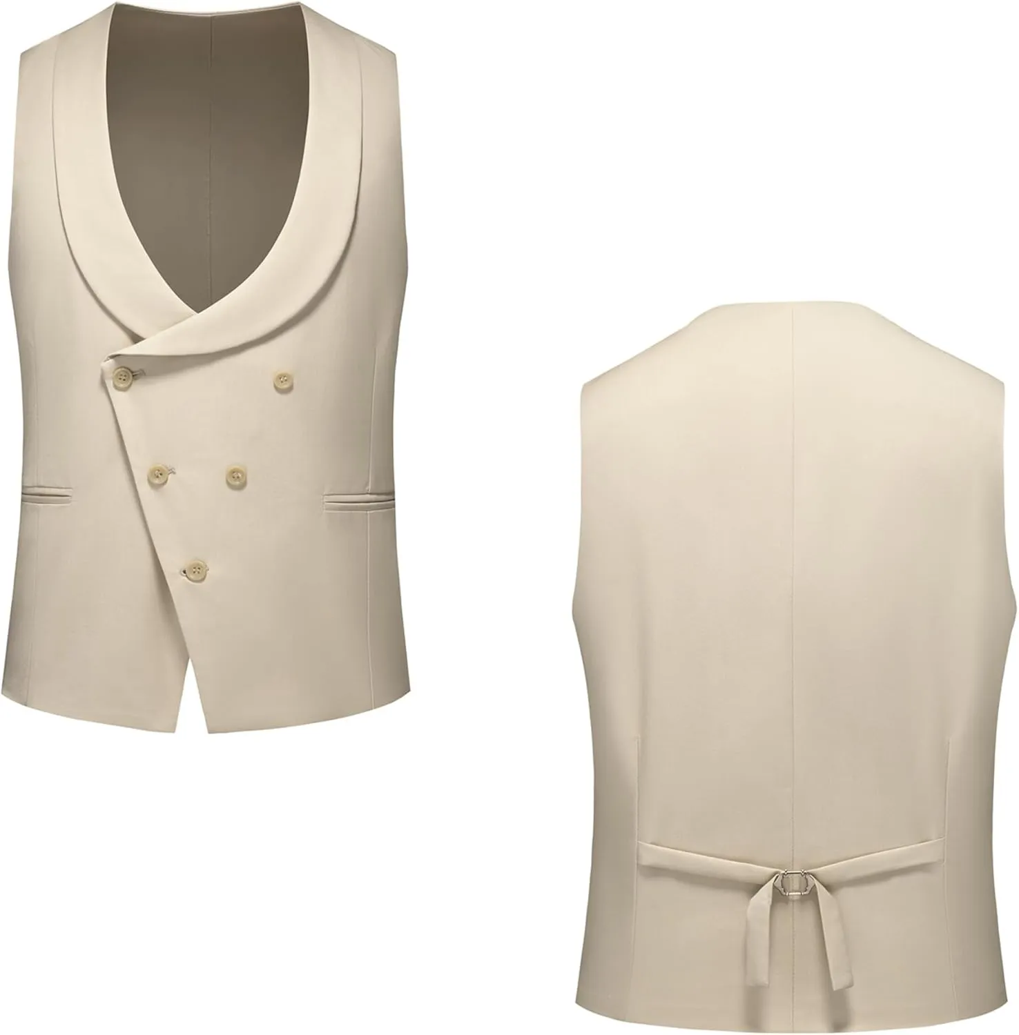UNINUKOO Mens Tuxedo Suit Set 3 Piece Slim Fit One Button Formal Wedding Party Prom Suits for Men