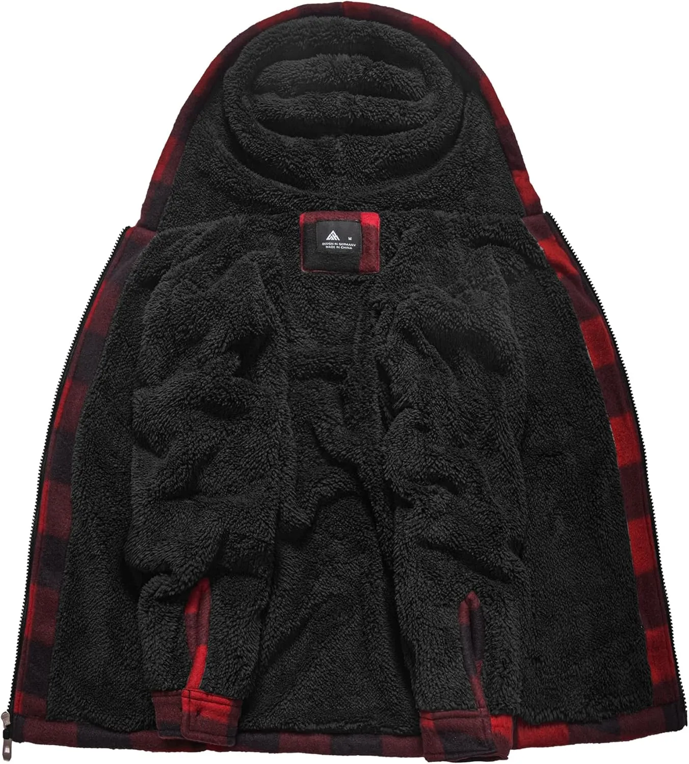 V VALANCH Boys Flannel Jacket Hooded Fleece Lined Zip-up Hoodies Plaid Coat for Kids