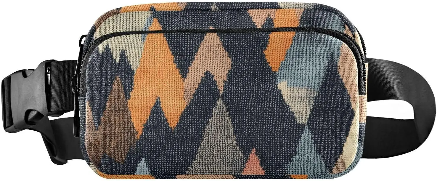 Vintage Patchwork Fanny Pack Water Resistant, Women Men Waist Pack Sling Bag Purse for Travel Hiking