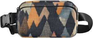 Vintage Patchwork Fanny Pack Water Resistant, Women Men Waist Pack Sling Bag Purse for Travel Hiking