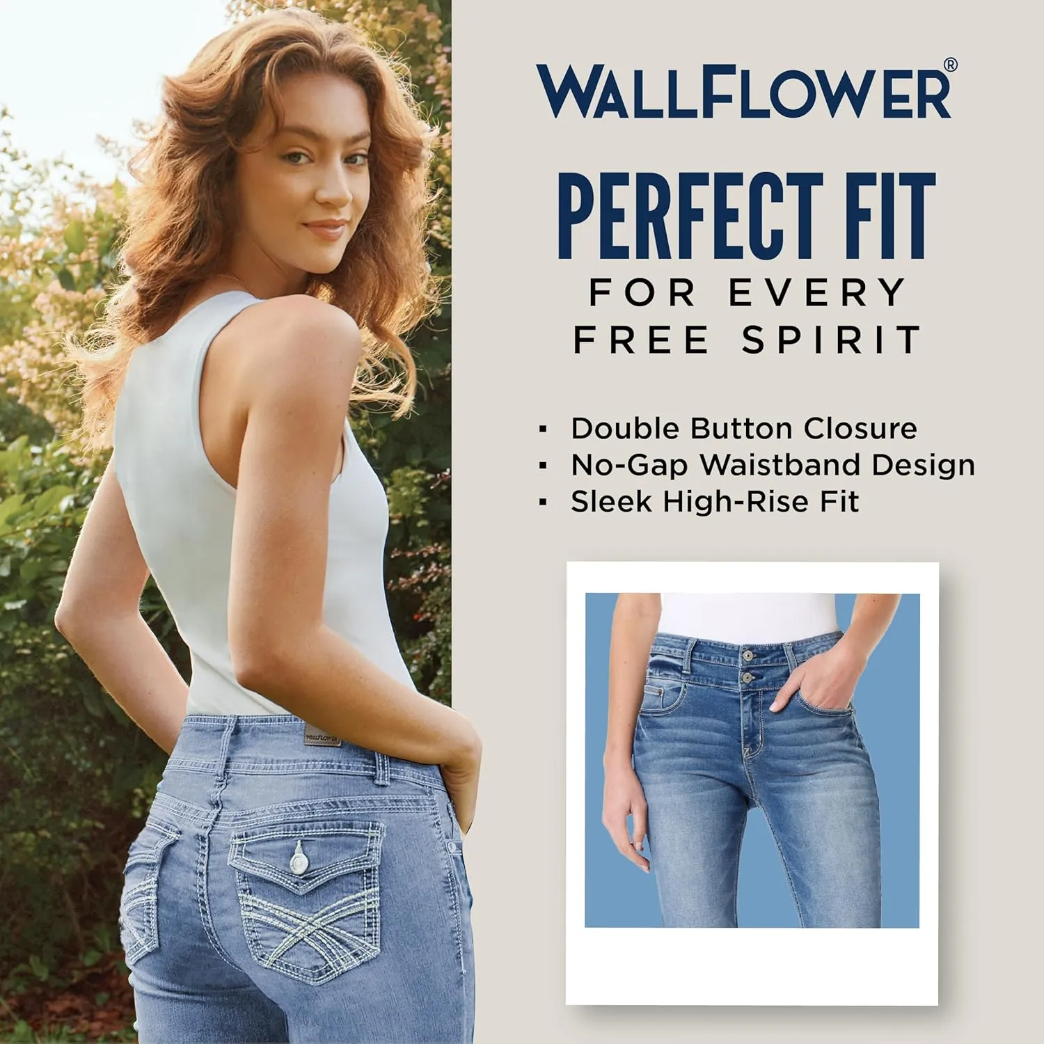 WallFlower Women's Sassy Flare High-Rise Insta Soft Juniors Jeans