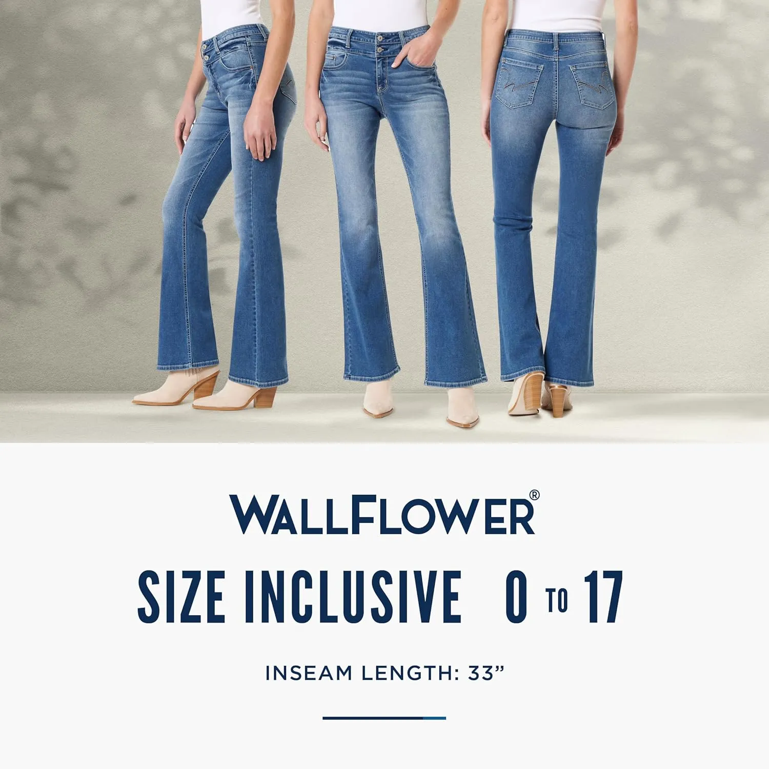 WallFlower Women's Sassy Flare High-Rise Insta Soft Juniors Jeans