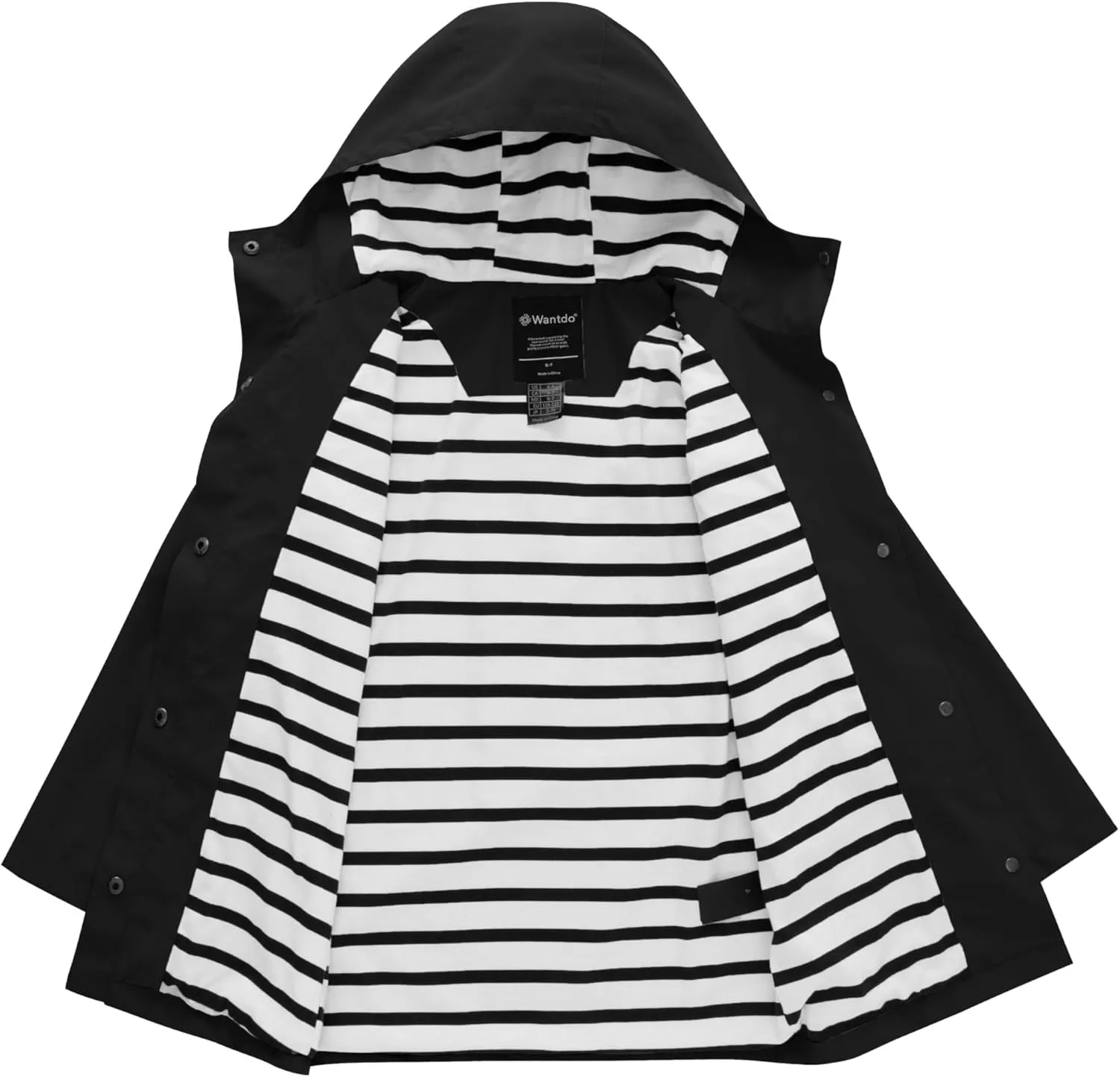 wantdo Boys & Girls Waterproof Rain Jacket Lightweight Rain Coat Hooded Windbreaker