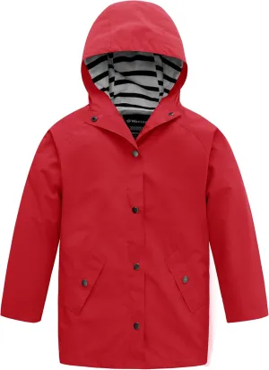 wantdo Boys & Girls Waterproof Rain Jacket Lightweight Rain Coat Hooded Windbreaker