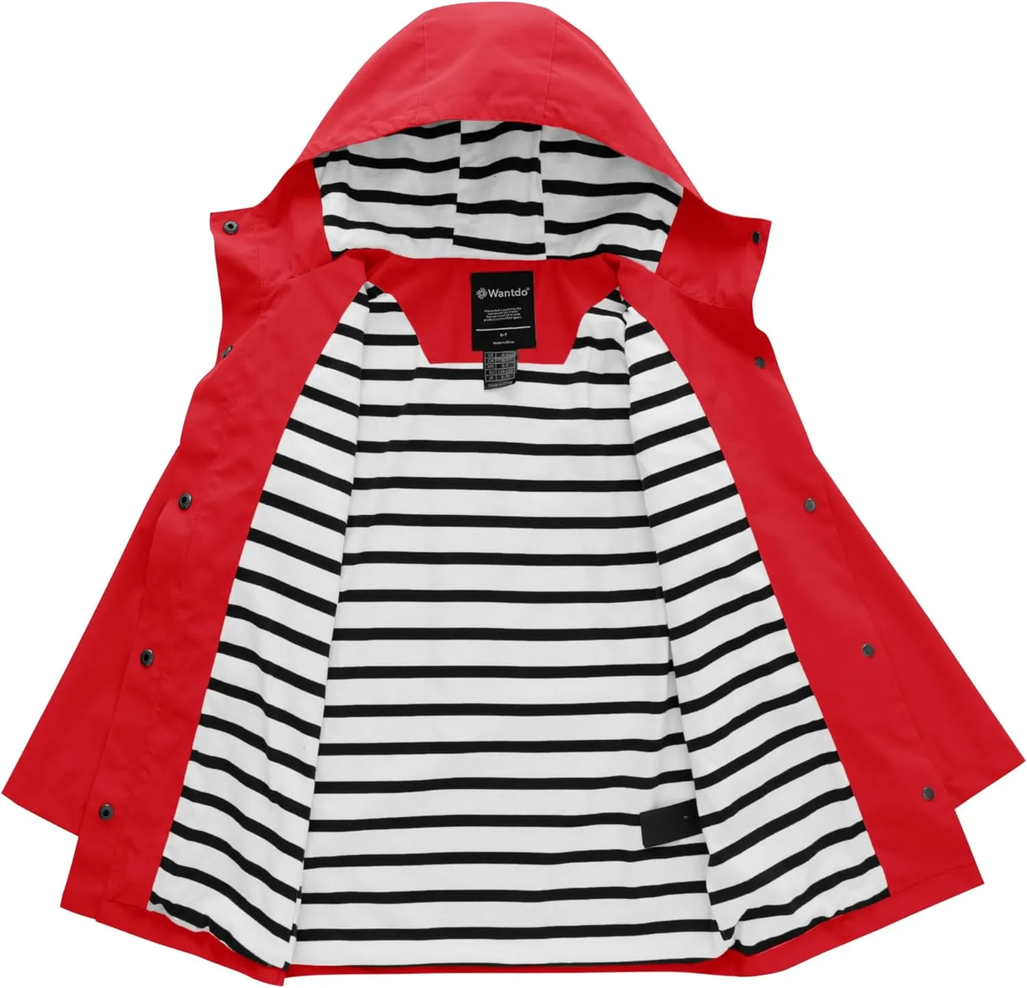 wantdo Boys & Girls Waterproof Rain Jacket Lightweight Rain Coat Hooded Windbreaker