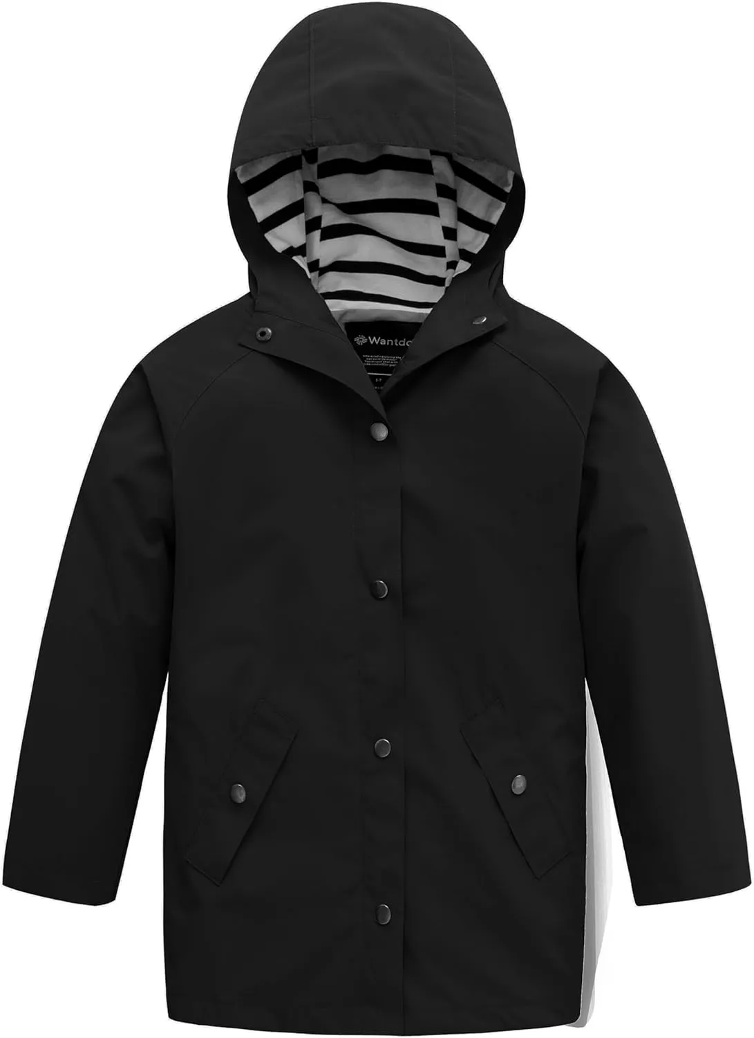 wantdo Boys & Girls Waterproof Rain Jacket Lightweight Rain Coat Hooded Windbreaker
