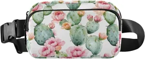 Watercolor Cactus Fanny Pack Water Resistant, Women Men Waist Pack Sling Bag Purse for Travel Hiking