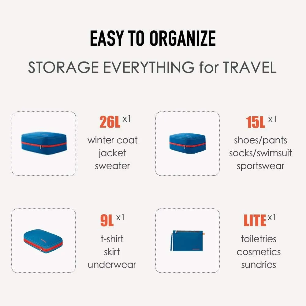 Waterproof Compression Packing Cubes,Travel Packing organizers for Carry on Luggage,Backpacking, Suitcases