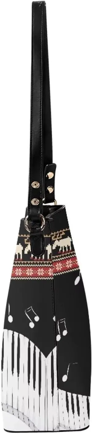 Waterproof Leather Bucket Bag, Water Resistant Adjustable Crossbody Sling Bag for Travel Daily, 11x 4.5x 11.4
