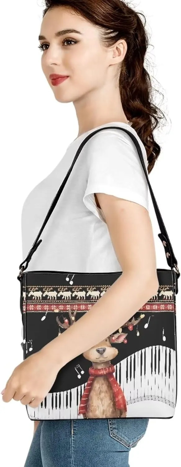 Waterproof Leather Bucket Bag, Water Resistant Adjustable Crossbody Sling Bag for Travel Daily, 11x 4.5x 11.4