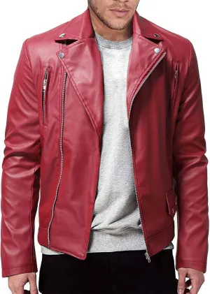 WENKOMG1 Men Faux Leather Jacket, Fall/Winter Thickening Coat Long Sleeve Zip Up Outwear Sports Basic Parka with Pocket