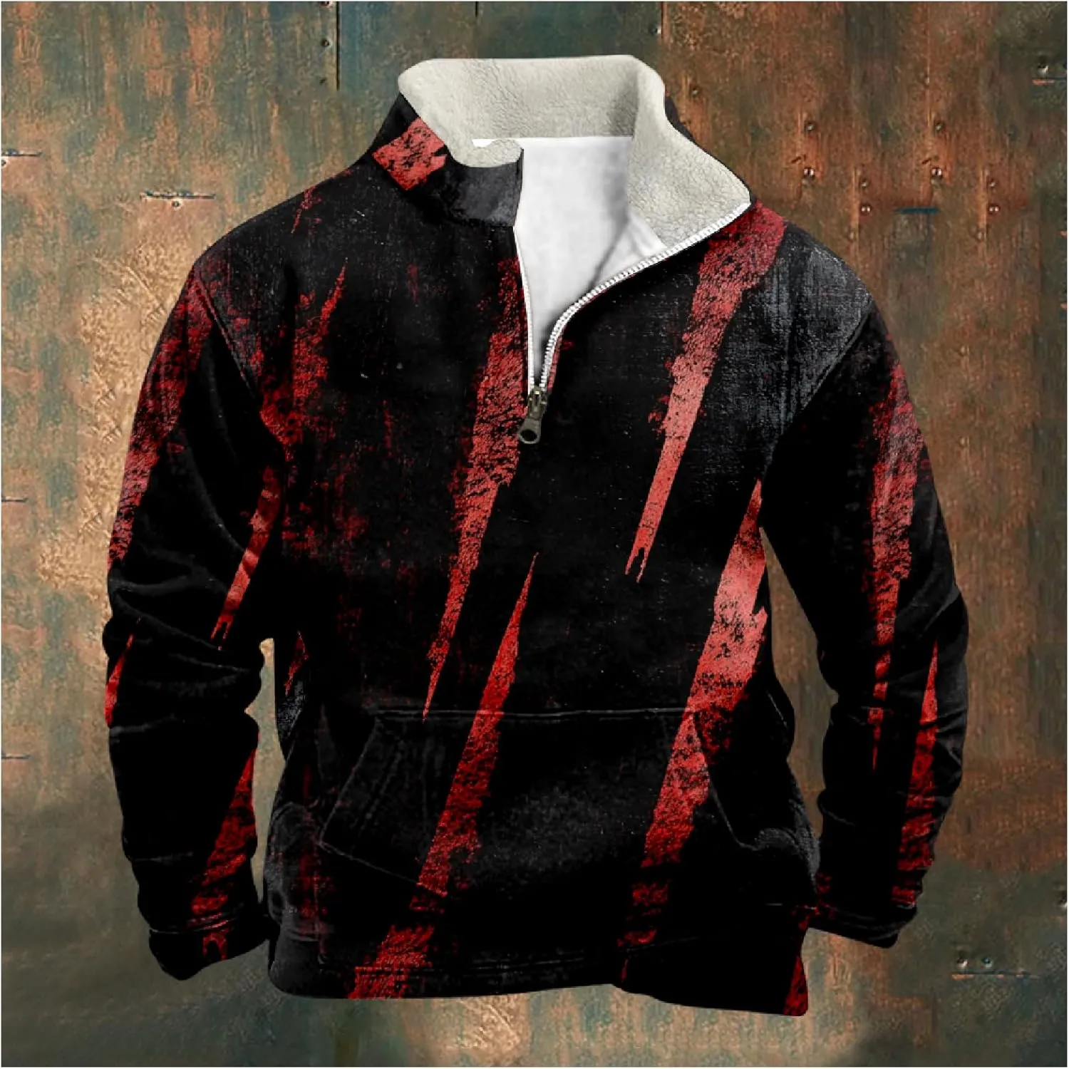 Western Sweatshirts for Men Cool Lightweight Novlety Long Sleeve Half Zip Pullover Crewneck Cowboy Hoodies