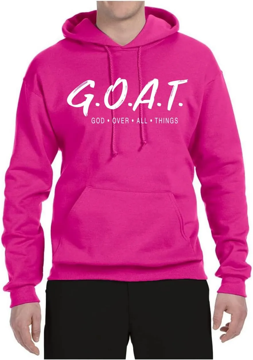 Wild Bobby GOAT God Over All Things Inspirational/Christian Unisex Graphic Hoodie Sweatshirt