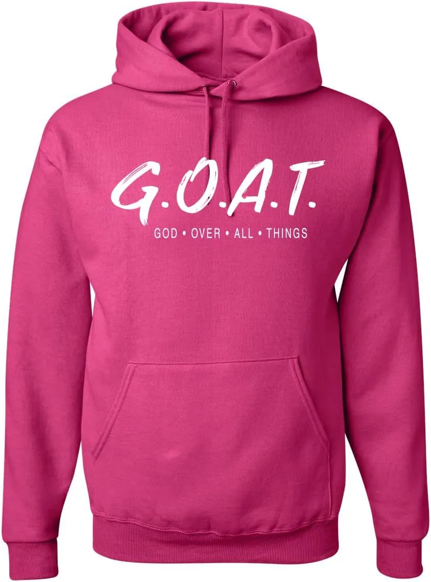 Wild Bobby GOAT God Over All Things Inspirational/Christian Unisex Graphic Hoodie Sweatshirt