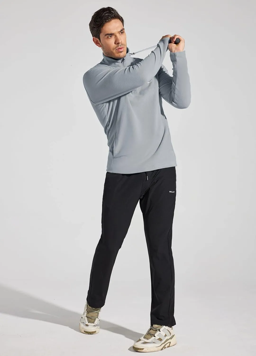 Willit Men's Winter Shirts Fleece Pullover with Pocket Quarter Zip Cold Weather Golf Hiking Casual Warm Shirts Long Sleeve