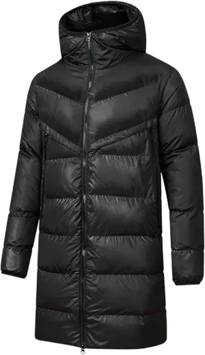 Winter Jacket Men's Ski Long Glossy Waterproof Warm Parka Male Fashion Thickened Down Cotton Padded Coat
