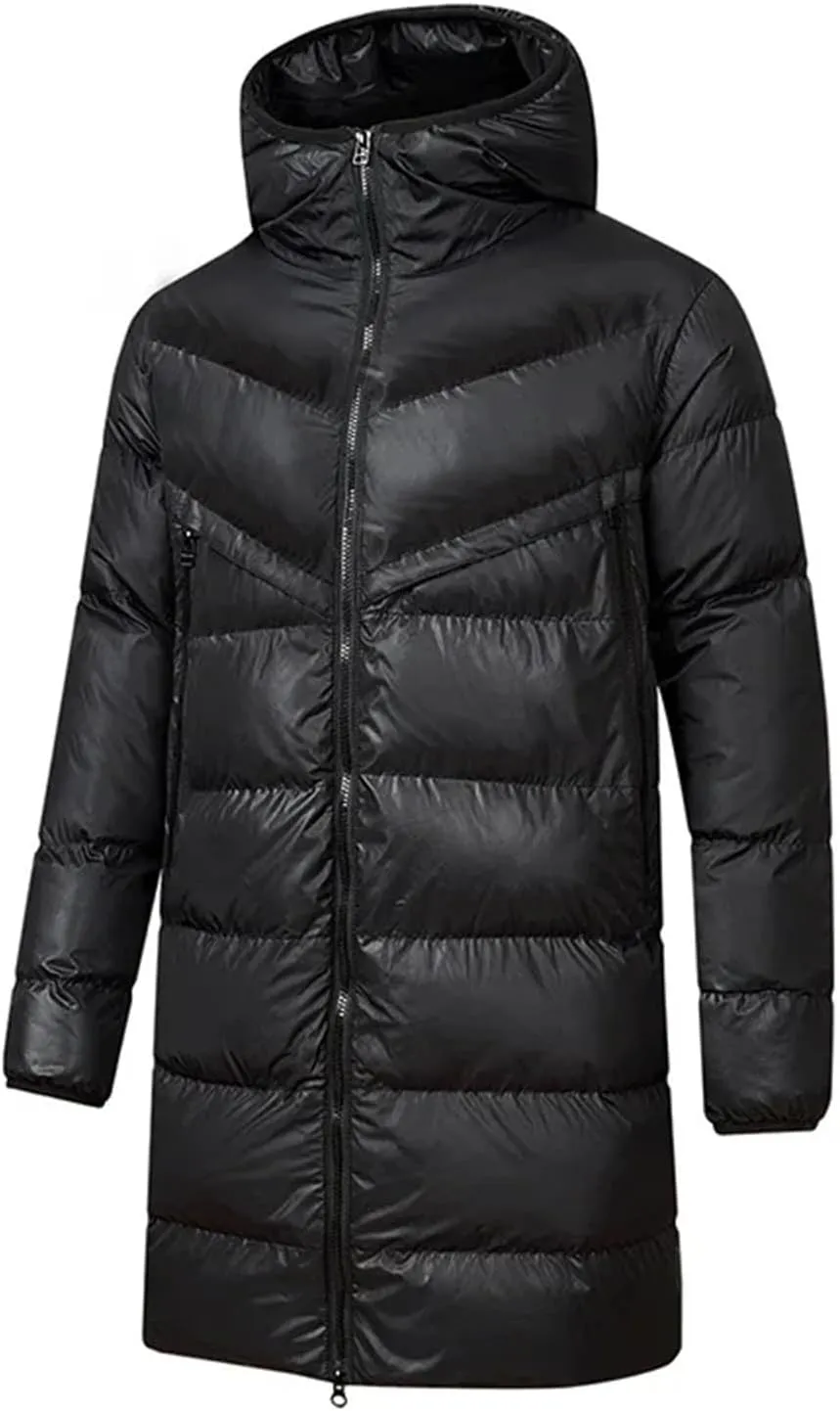 Winter Jacket Men's Ski Long Glossy Waterproof Warm Parka Male Fashion Thickened Down Cotton Padded Coat