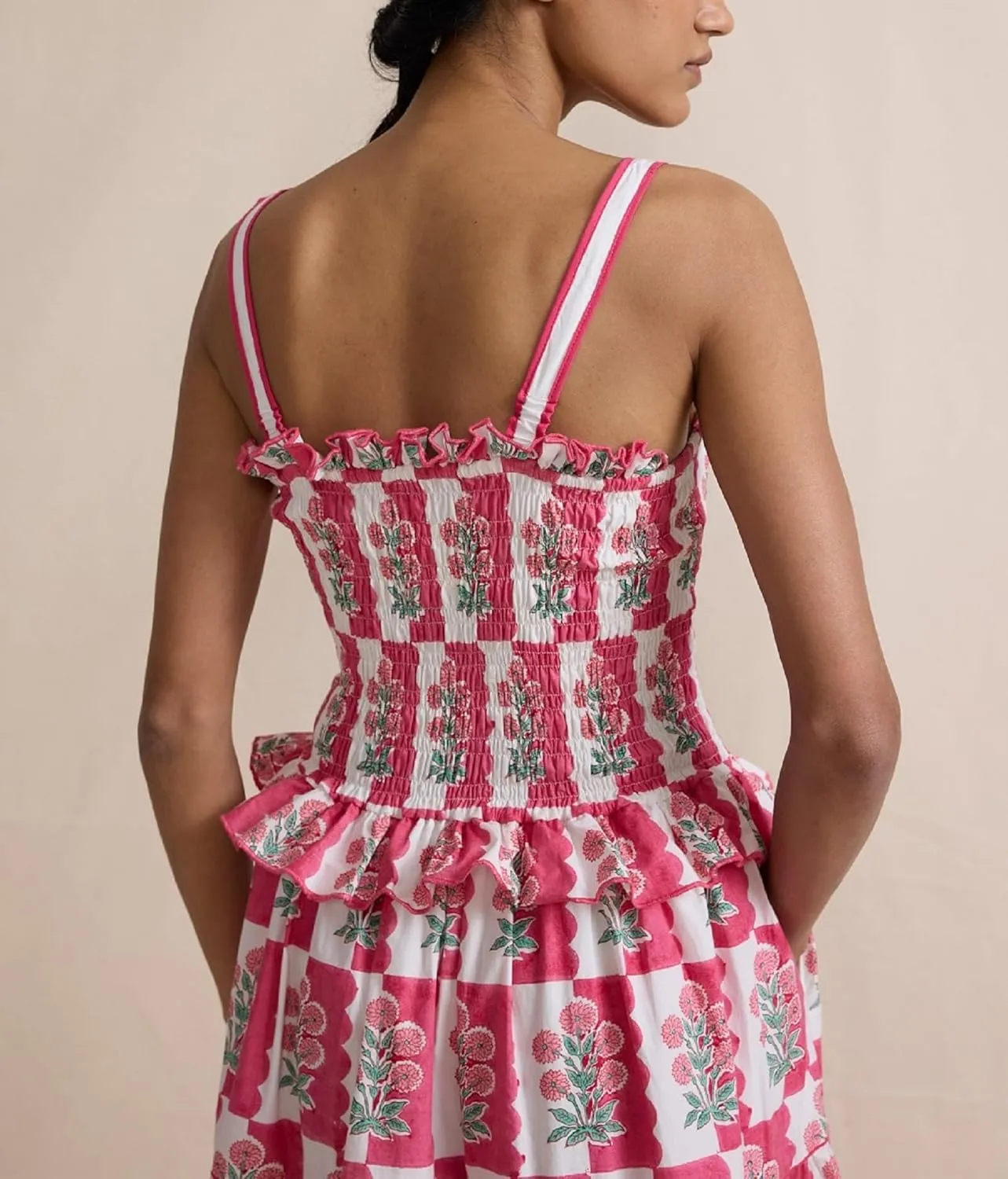 Women Floral Long Dress Boho Tie Shoulder Flowy Sundress Sleeveless Backless Maxi Dress Summer Holiday Beachwear