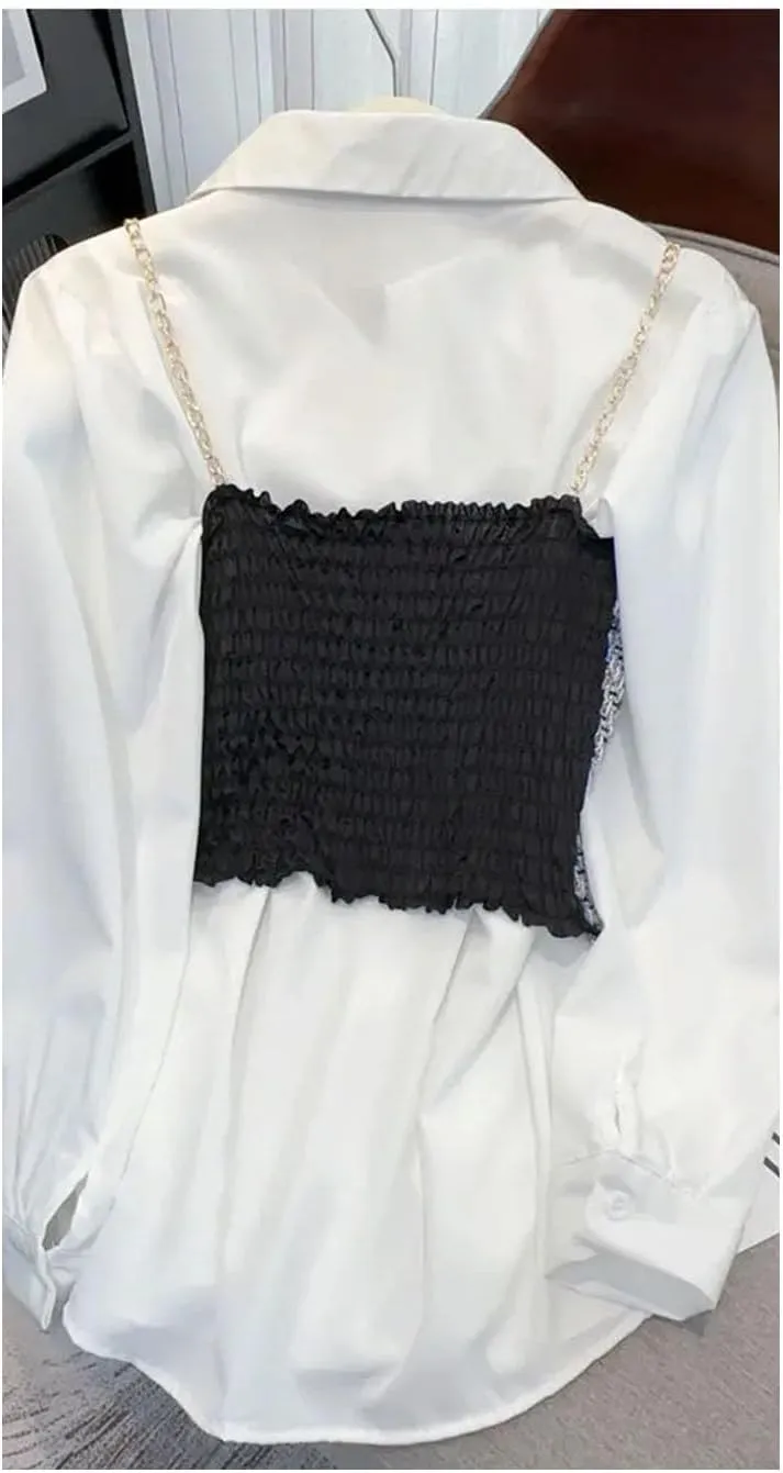 Women Sexy Short Camisole Shirt Lapel Sexy Soft Shirt