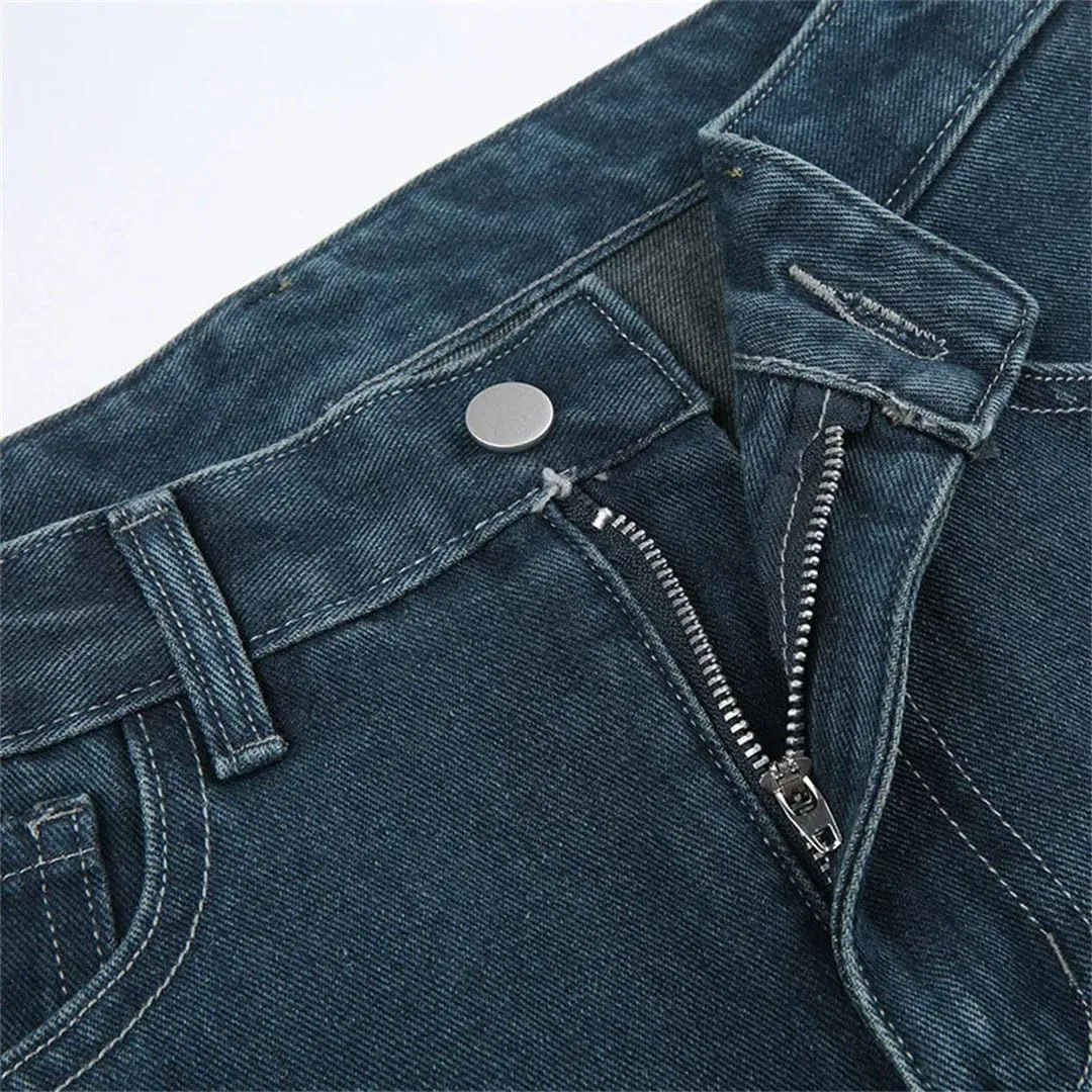 Women Vintage Washing Denim Skirt High Waisted Maxi Skirts Streetwear Long Jean Skirt
